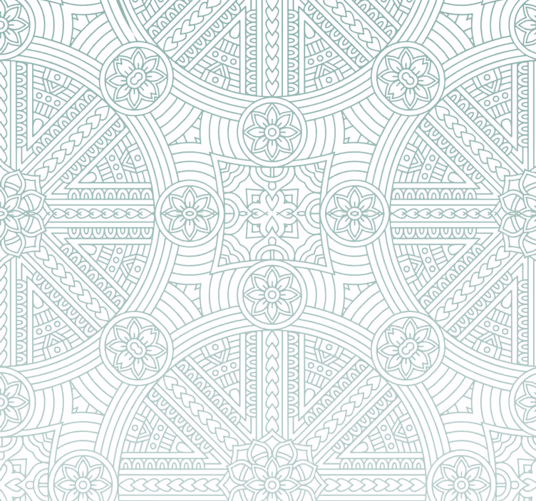 tapet dormitor model aztec boho verde - TenStickers