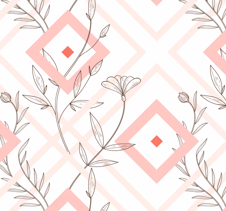 Tapet camera de zi forme florale de diamant - TenStickers