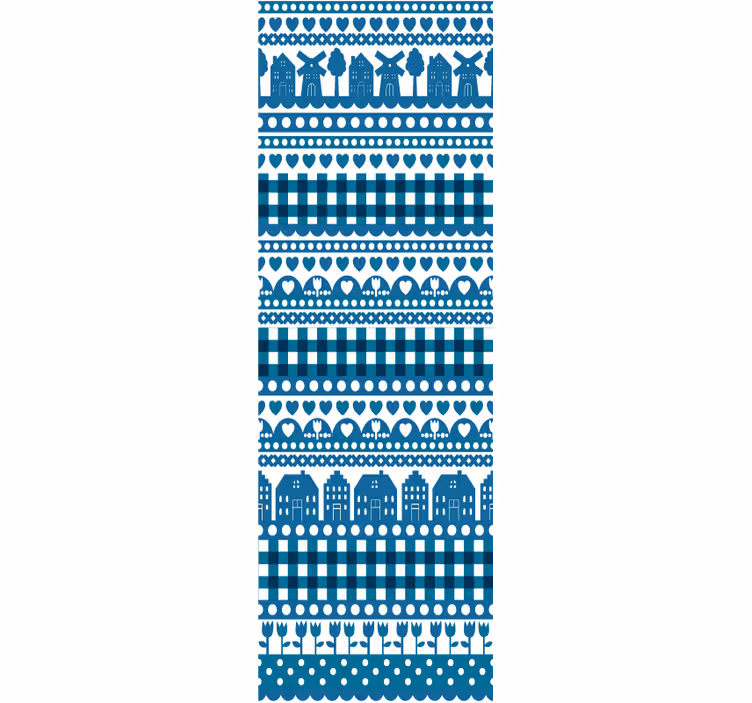 Tapet de țară albastru delft - TenStickers