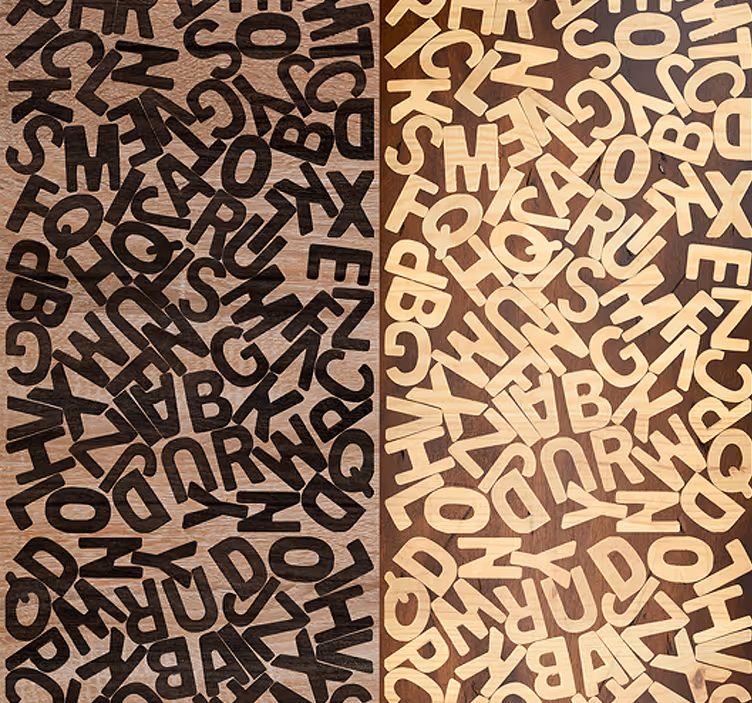 Tapet de scrisori de puzzle verbale - TenStickers