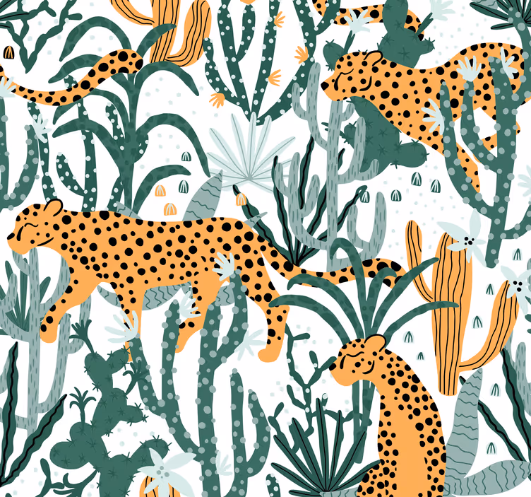 Tapet leopard leul din junglă - TenStickers