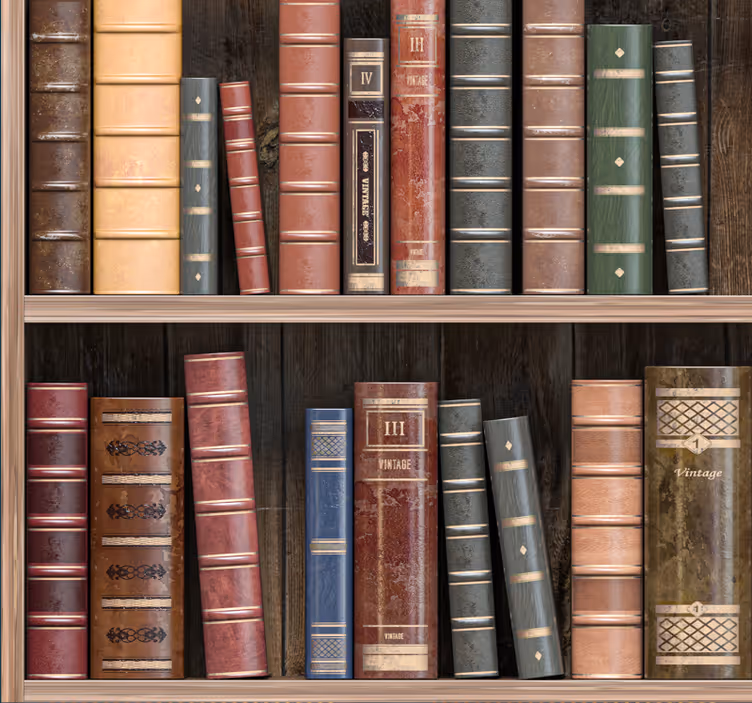 Birou tapet cărțile din bibliotecă - TenStickers