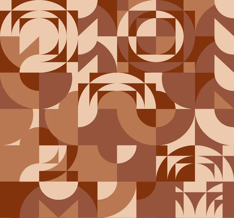 Tapet teracotă design geometric abstract - TenStickers