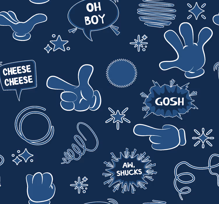 Tapet Bleumarin stil comic - TenStickers