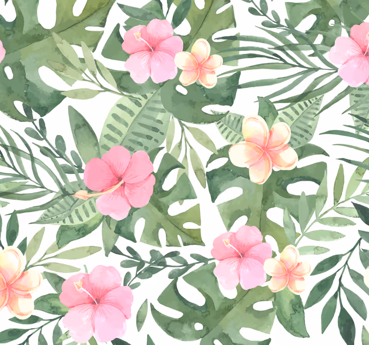 Tapet de frunze model floral tropical - TenStickers