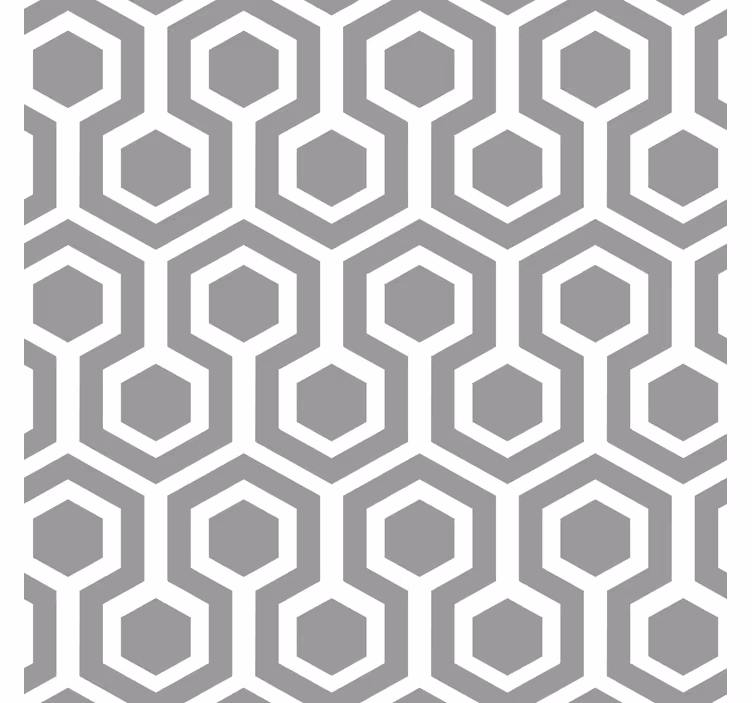 Geometric tapet model gri hexagonal - TenStickers