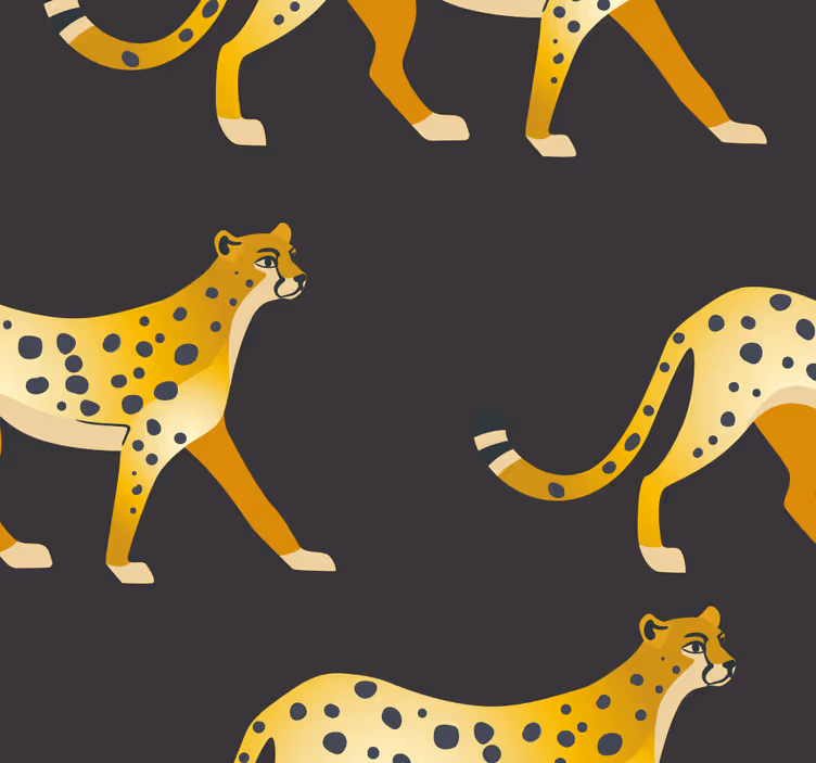 Tapet negru pantere aurii - TenStickers