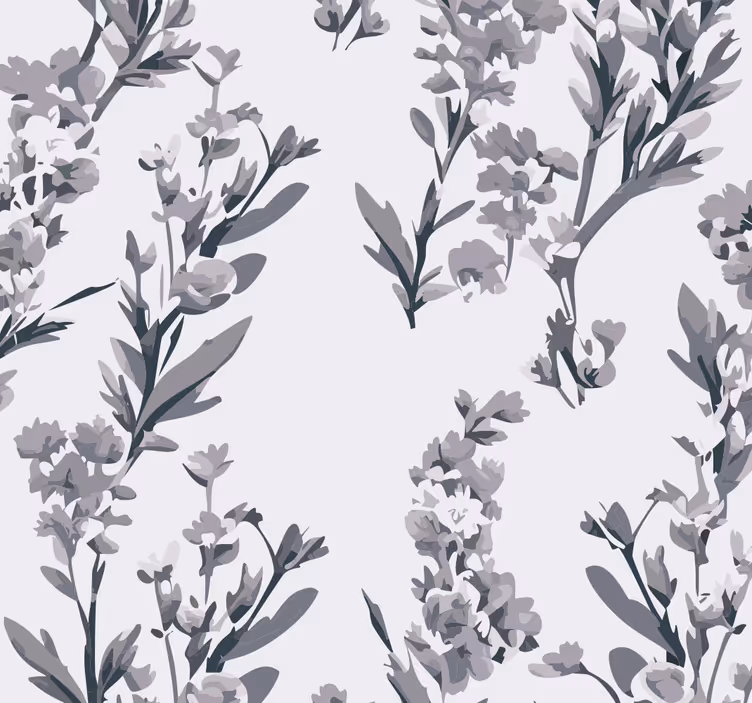 Tapet gri design floral - TenStickers
