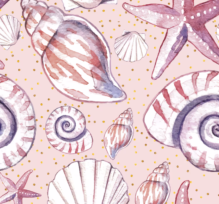 Wallpaper cu peşte motiv de scoici fluture - TenStickers