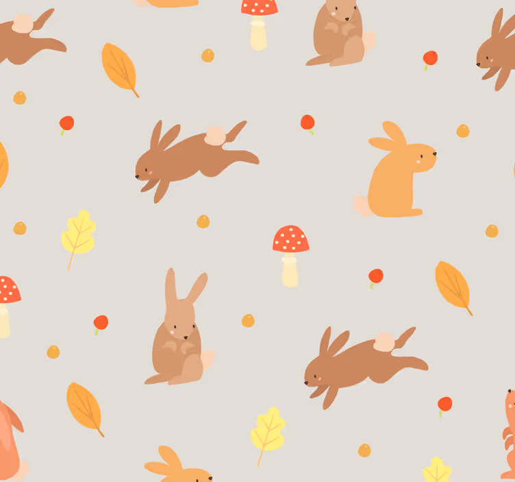 Tapet de animale motiv de iepuraș - TenStickers