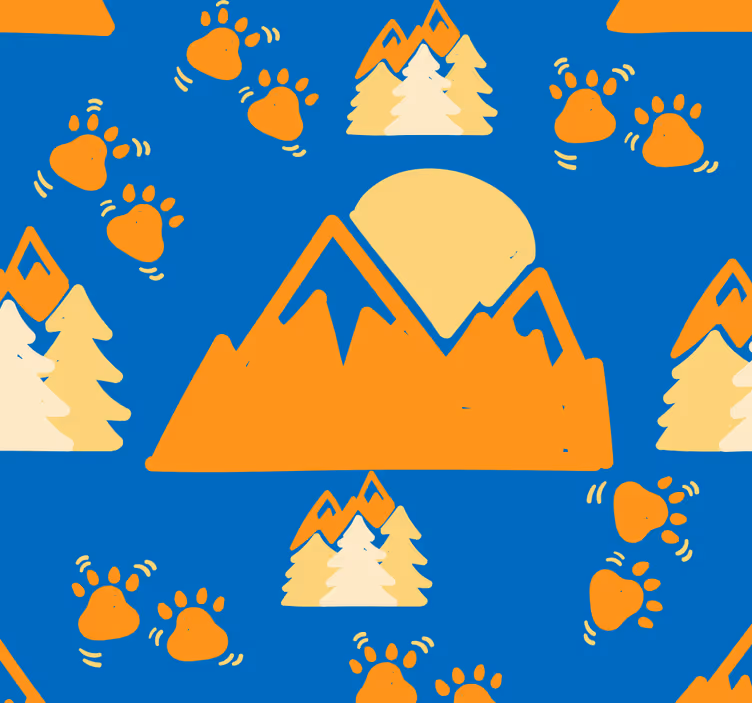 Tapet de pepinieră aventura ursului de munte - TenStickers