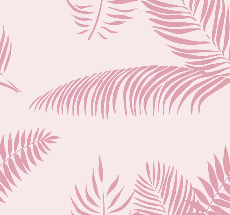 Tapet roz frunze mari de palmier - TenStickers