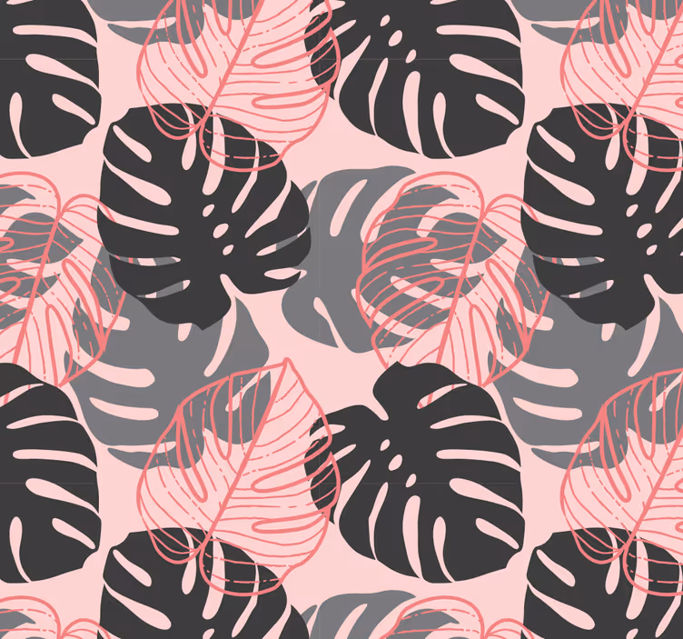 Tapet de frunze monstera tropicală - TenStickers