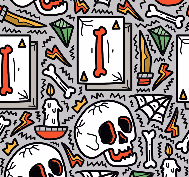 Tapet tineret graffiti cu craniu - TenStickers