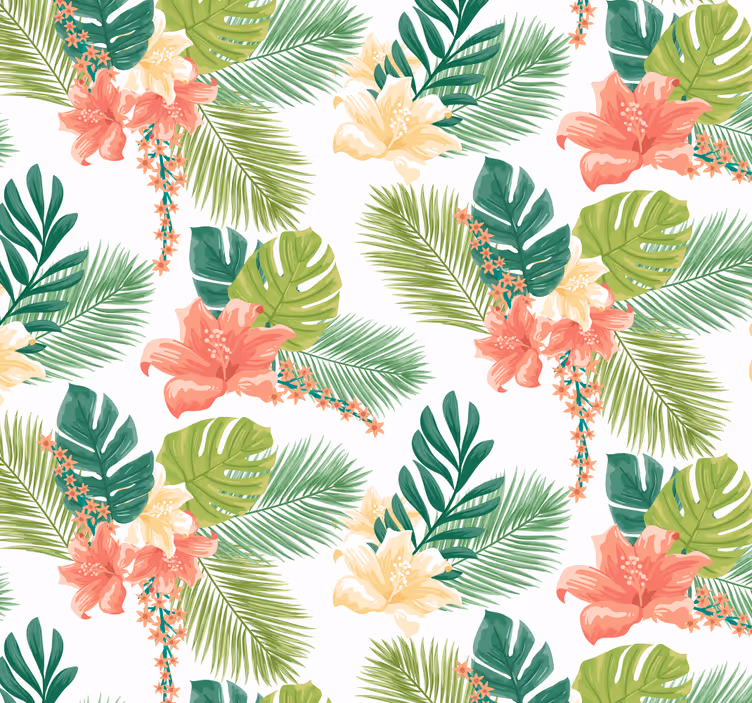 Tapet natura înflorirea frunzelor tropicale - TenStickers