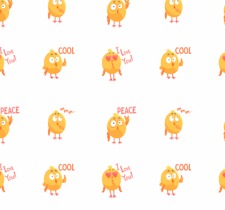 Animale tapet model de desene animate pui - TenStickers