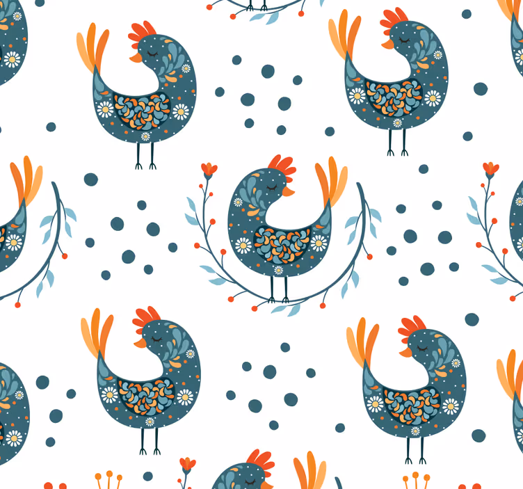 Tapet de animale motiv popular cocoș - TenStickers