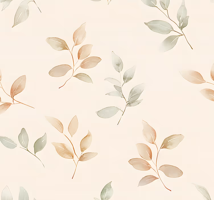 Tapet de intrare design cu frunze bej - TenStickers