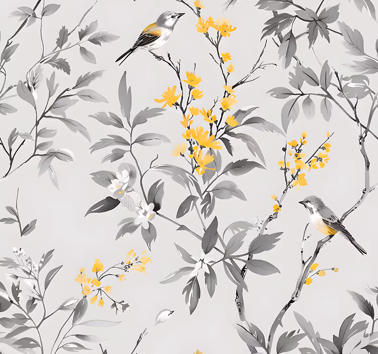 Tapet de intrare design de pădure gri - TenStickers