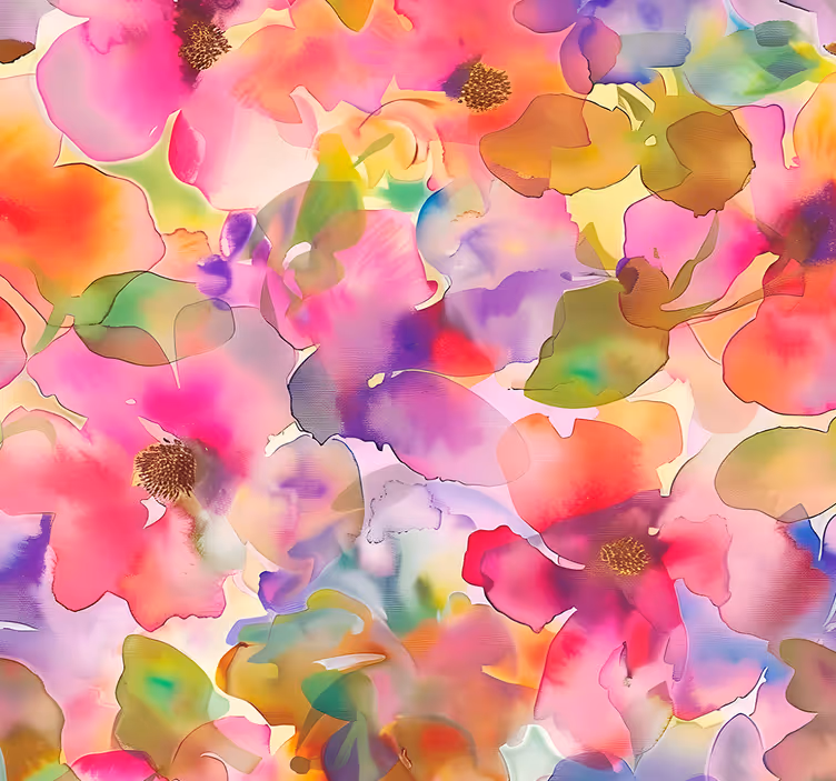 Tapet de intrare design de flori multicolore - TenStickers