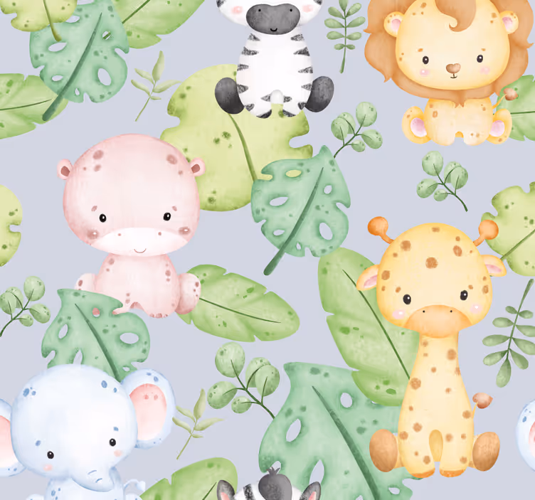 Animale tapet design pentru bebeluși - TenStickers