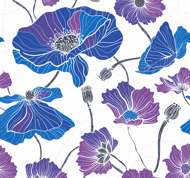 Tapet flori scena de înflorire florală - TenStickers