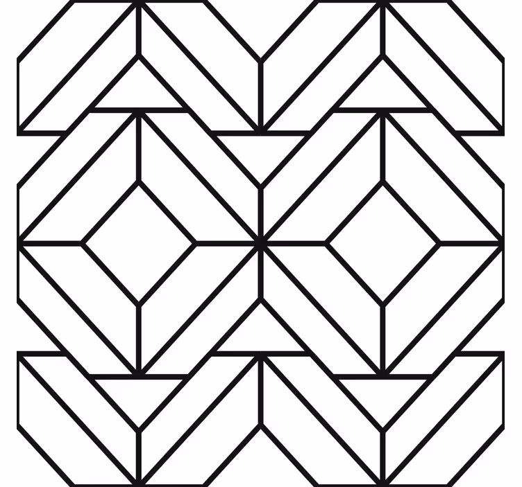 Tapet modern model geometric alb-negru - TenStickers