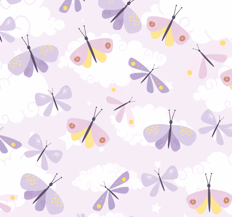 Fluture tapet fii tu însuțiFii tu însuți în tonuri pastel purpuri - TenStickers