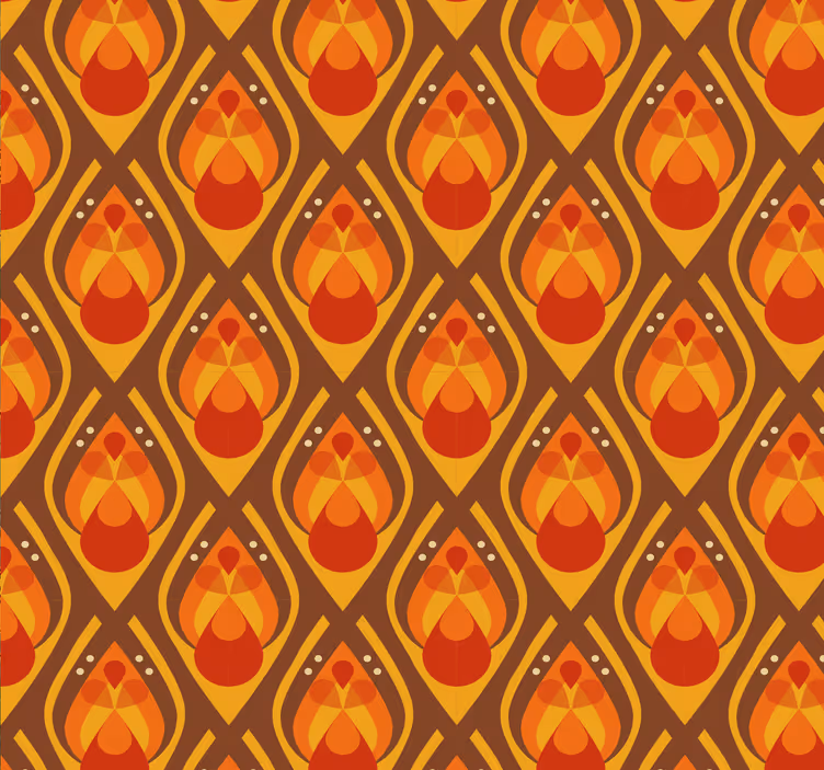 Tapet vintage ilustrații geometrice anilor 70 - TenStickers