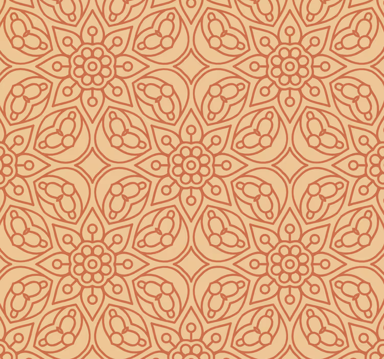 Tapet vintage cu elemente mandala florale - TenStickers