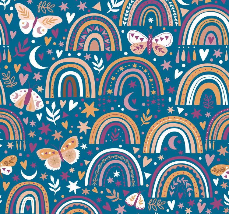 Model cu tapet boho curcubeu pentru copii - TenStickers