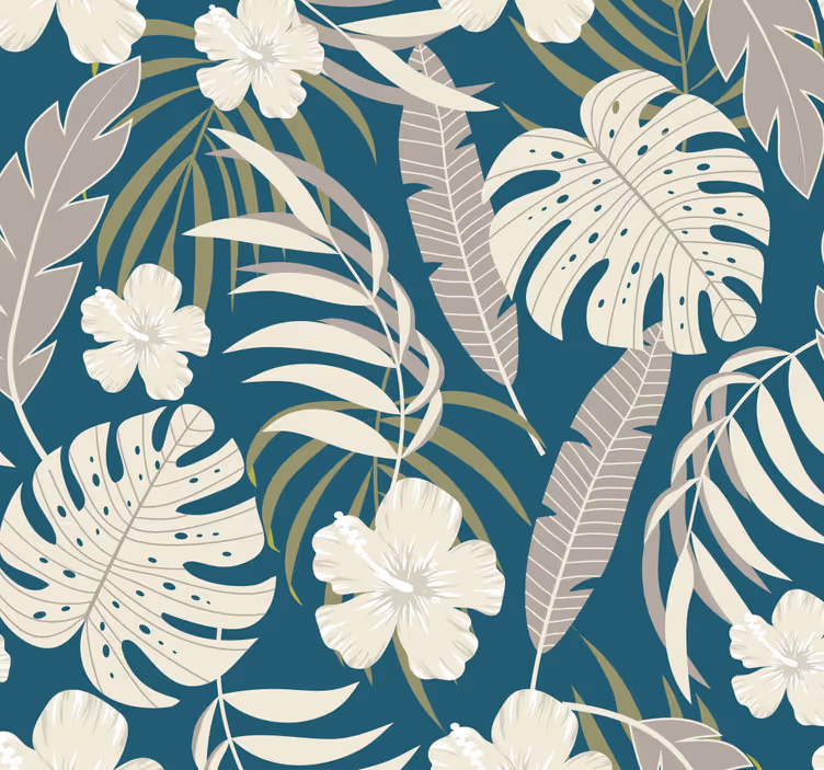 Tapet camera de zi desenarea frunzelor tropicale - TenStickers