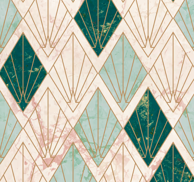 Tapet faianta art deco verde mare - TenStickers