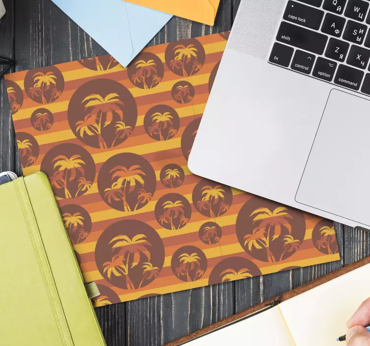 Apus de soare retro și palmieri mouse pad-uri - TenStickers