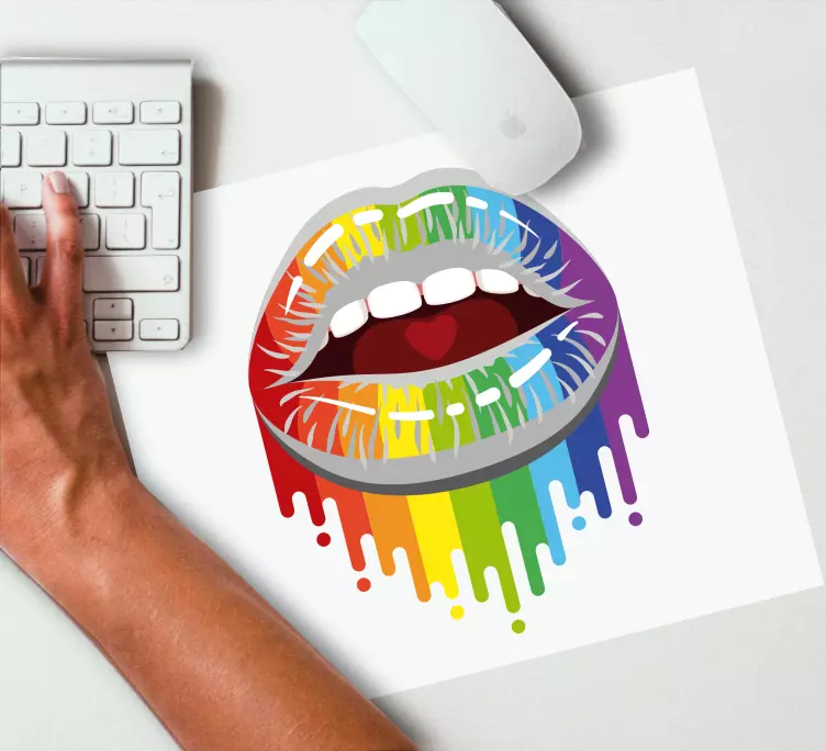 Buze colorate curcubeu mai multe mousepad-uri - TenStickers