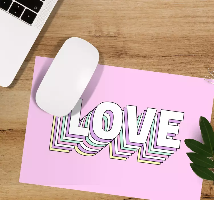 Mouse pad cu fraze tipografie colorată a iubirii - TenStickers