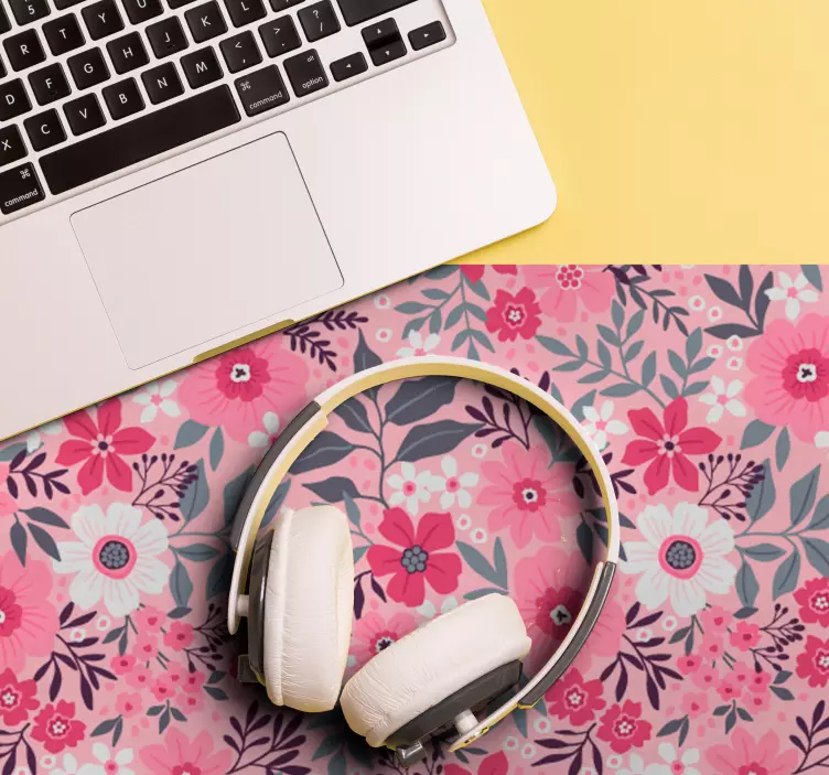 Mouse pad de modele și texturi motiv floral roz - TenStickers