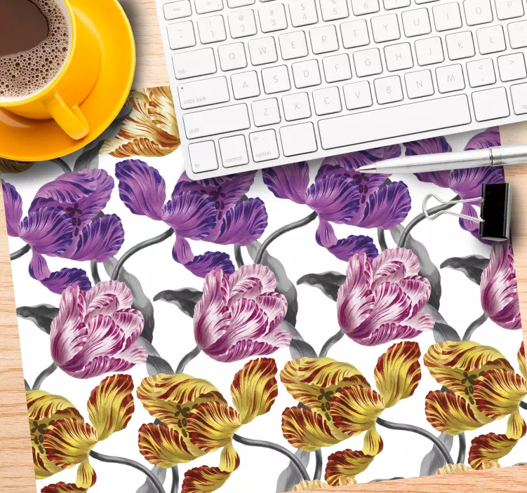 Mouse pad de modele și texturi motiv floral vibrant - TenStickers