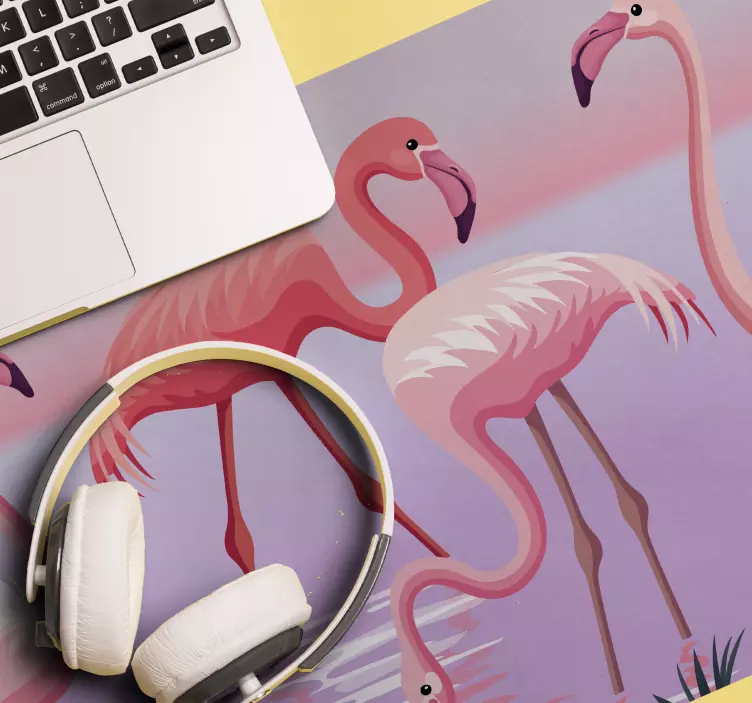 Mouse pad original adunare elegantă de flamingo - TenStickers
