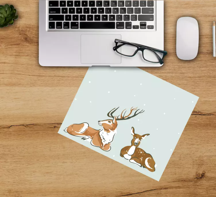 Mouse pad original ilustrație de căprioare de odihnă - TenStickers