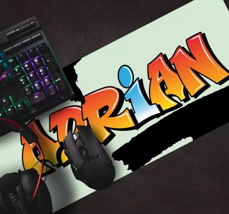 Numele tău este un covor de șoarece cu litere de graffiti - TenStickers