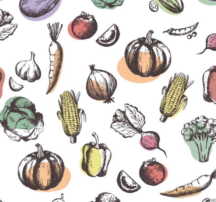 Rulou geam bucătărie model de ingrediente în stil retro - TenStickers