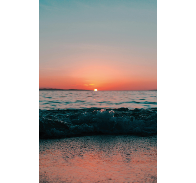 Rulou geam baie apus de soare pe o plajă - TenStickers