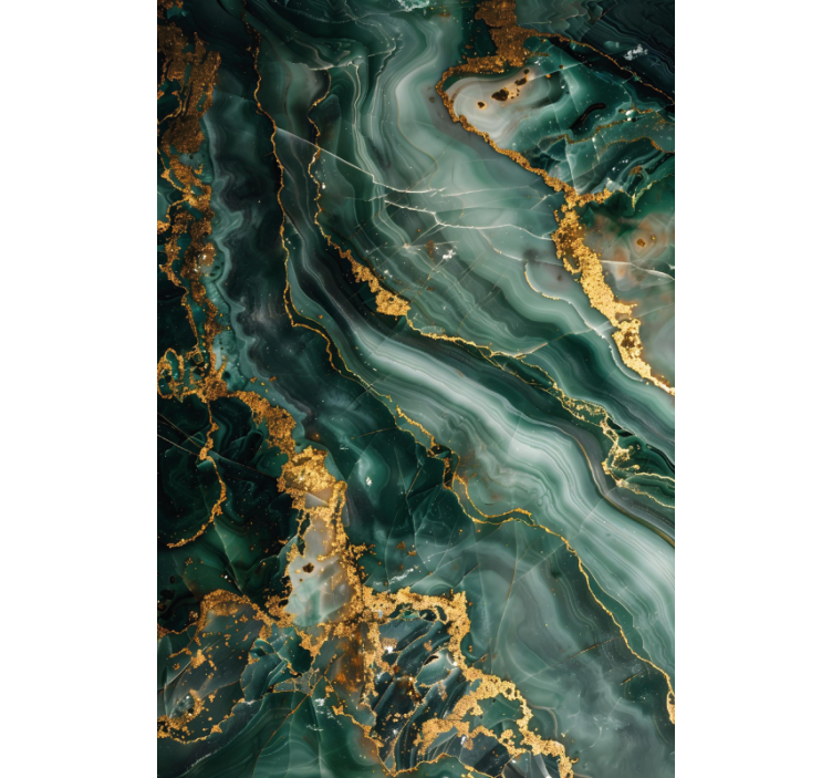 Rulou geam baie imitație luxoasă de marmură verde - TenStickers