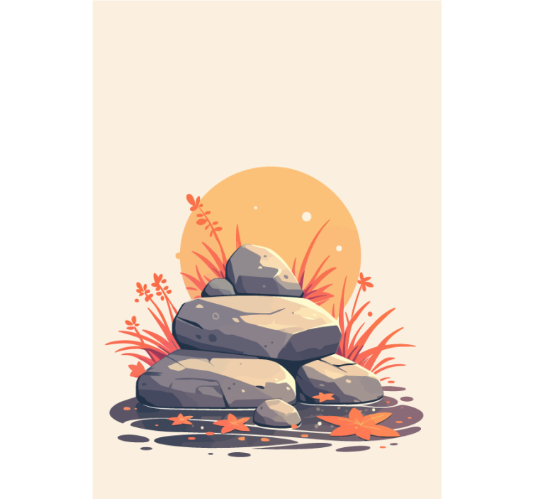 Rulou geam baie pietre pe apă - TenStickers