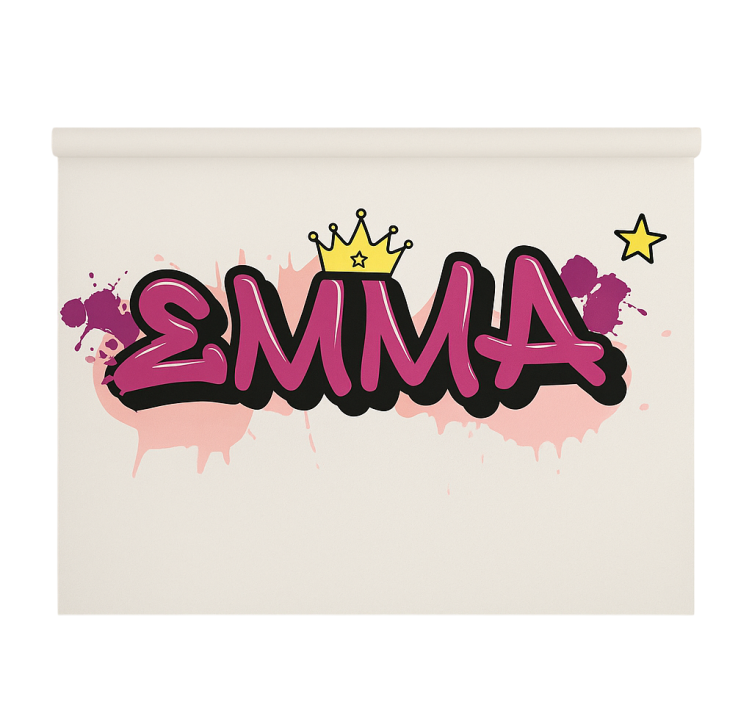 Rulou geam pentru copii graffiti personalizat roz - TenStickers