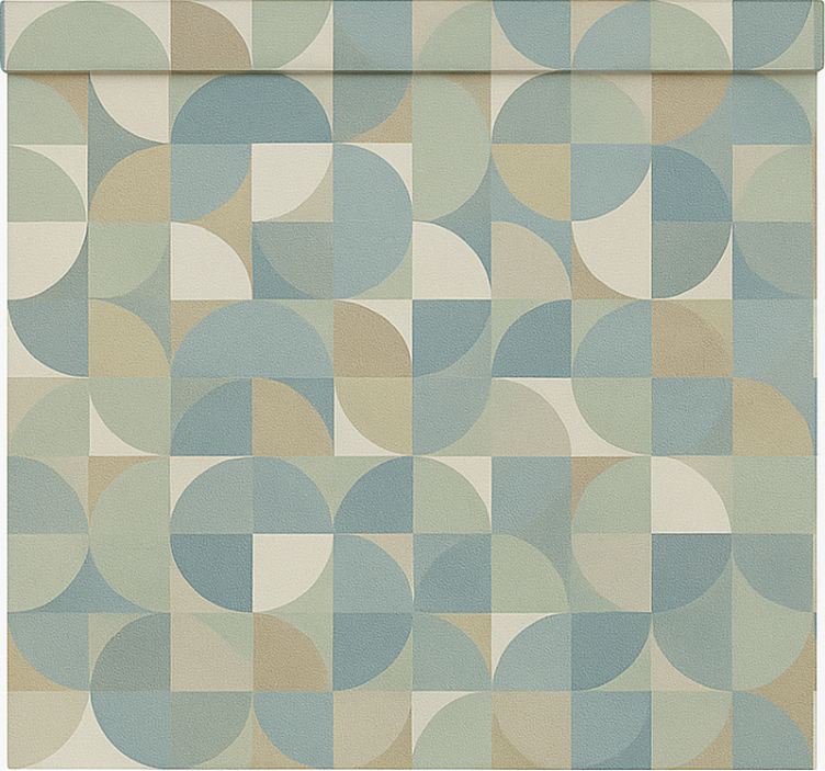 Rulou geam modern forme abstracte verzi - TenStickers