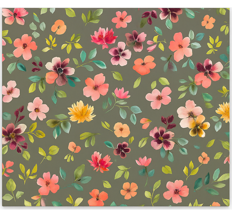 Rulou geam bucătărie flori vibrante în acuarelă - TenStickers