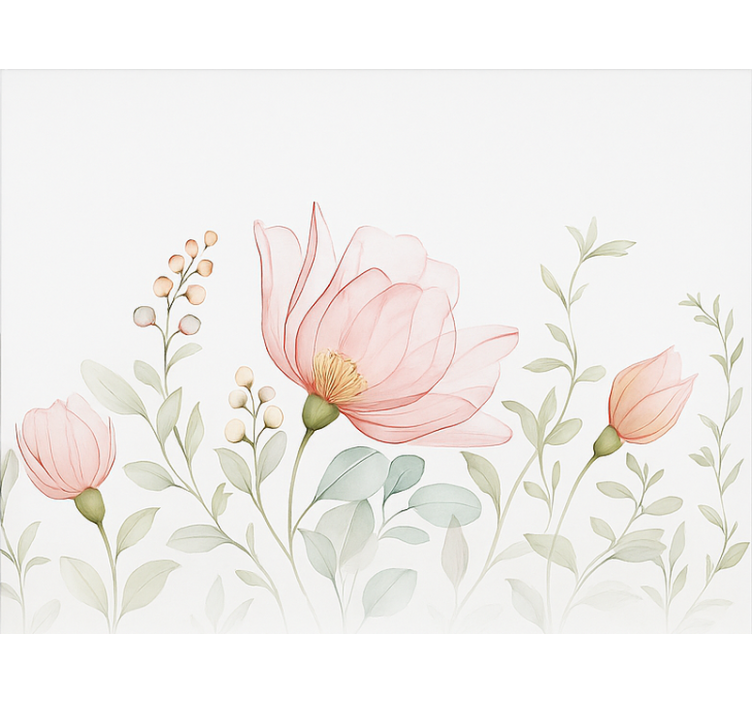 Rulou geam căsătorie florale abstracte translucide - TenStickers