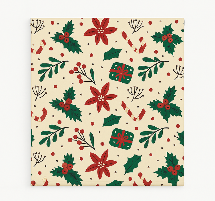 Rulou geam salon pădure de ornamente roșii - TenStickers